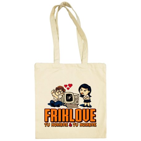 Bolsa de tela Friki Love amor friki Geek personalizable con nombre