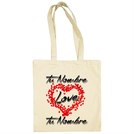 Bolsa de tela para parejas enamoradas personalizable con nombre