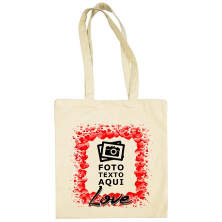 Bolsa de tela personalizada con foto Love