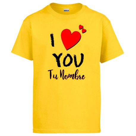 Camiseta I Love You personalizable con nombre