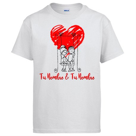 Camiseta enamorados en culumpio personalizable con nombre