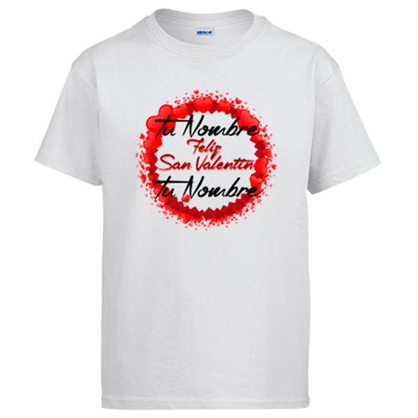 Camiseta feliz San Valentín personalizable con nombre
