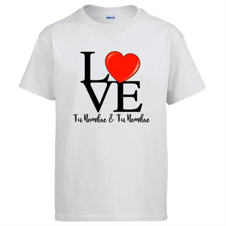 Camiseta Love personalizable con nombre pareja