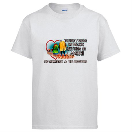 Camiseta mi historia de amor personalizable con nombre
