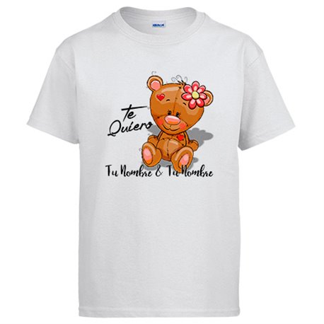 Camiseta osito te quiero personalizable con nombre