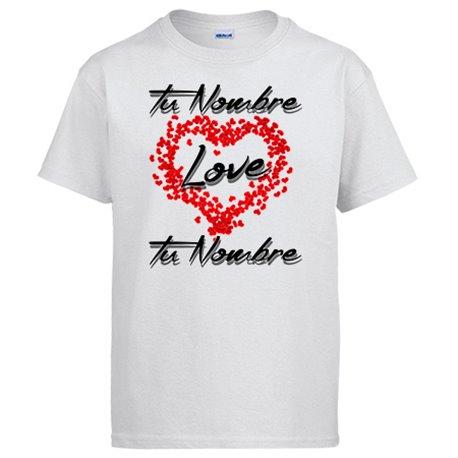 Camiseta para parejas enamoradas personalizable con nombre