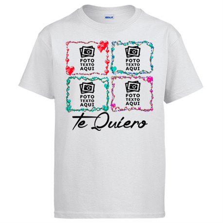 Camiseta personalizada con foto cuatro marcos te quiero