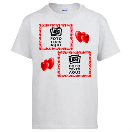 Camiseta personalizada con foto dos marcos te quiero amor San Valentín