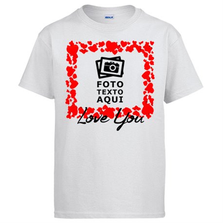 Camiseta personalizada con foto I Love You