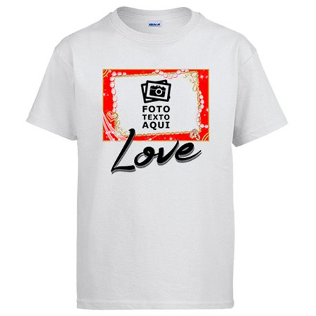 Camiseta personalizada con foto Love marco San Valentín