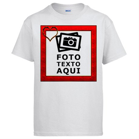Camiseta personalizada con foto marco amor San Valentín