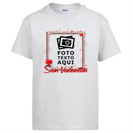Camiseta personalizada con foto marco San Valentín