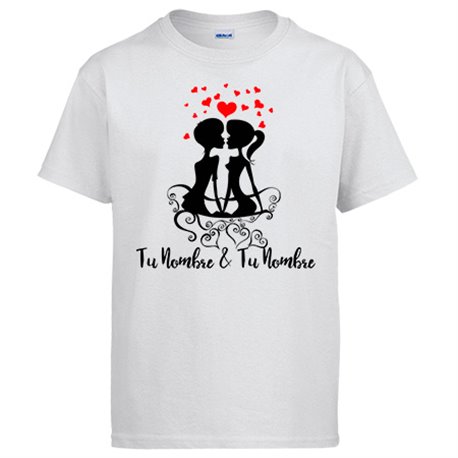Camiseta sombra enamorados amor personalizable con nombre