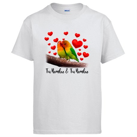 Camiseta te quiero pareja periquitos personalizable con nombre