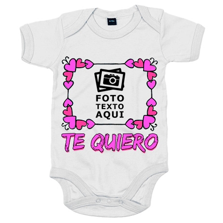 Body bebé personalizada con foto te quiero