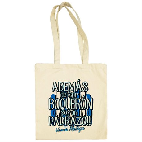 Bolsa de tela además de ser Boquerón soy un padrazo Málaga fútbol