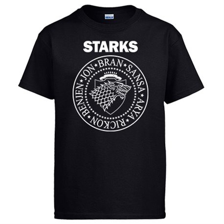 Camiseta Starks Bran Sansa Arya Rickon Benjen Jon