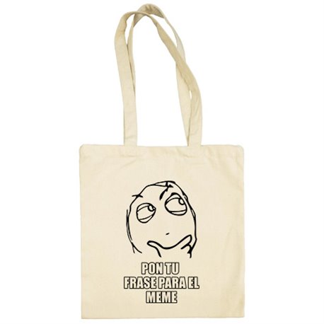 Bolsa de tela personalizable con nombre dinos tu frase para el meme