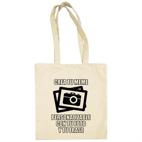 Bolsa de tela personalizada con foto y frase crea tu Meme