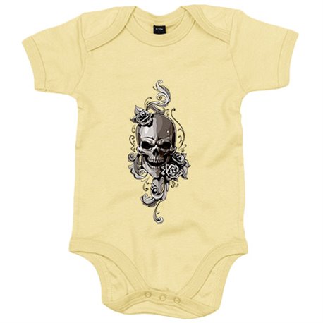 Body bebé motero Calavera And Roses