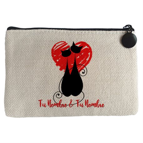 Monedero Amore amor sombra gatos personalizable con nombre