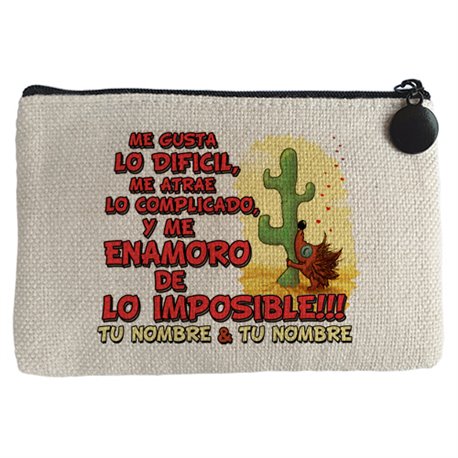 Monedero me enamoro de lo imposible  personalizable con nombre