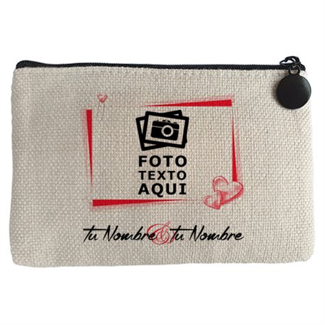 Monedero personalizada con foto y nombres San Valentín