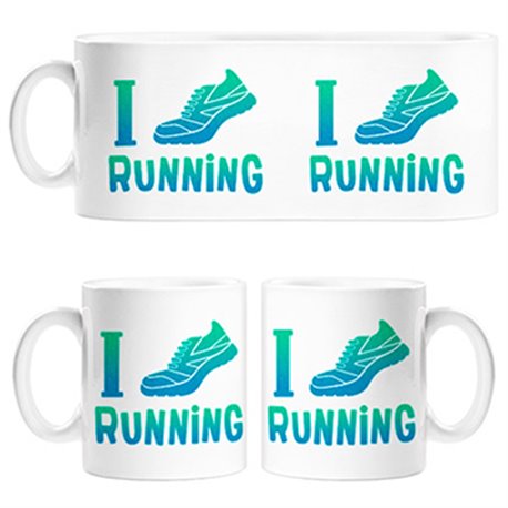 Taza I Love Running para runners