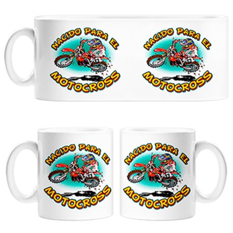 Taza nacido para el Motocross