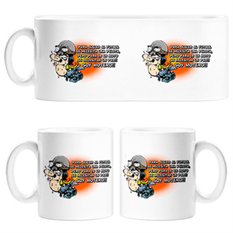 Taza para ir en moto se necesita un par soy motero