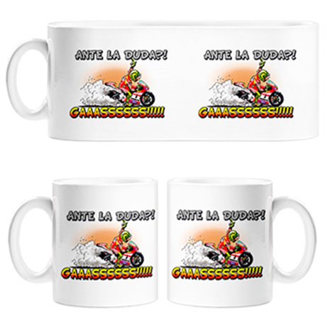 Taza para motero ante la duda gaaaaasss