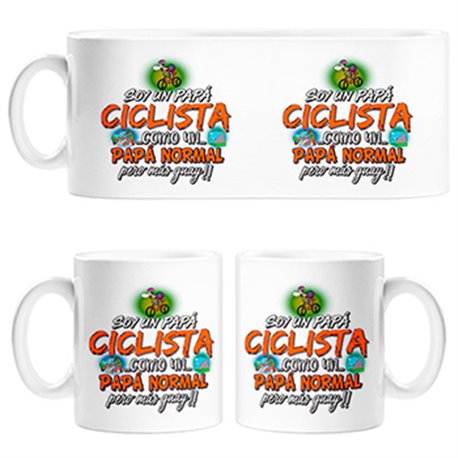 Taza soy un papá ciclista como un papá normal pero más guay