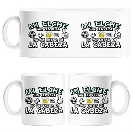 Taza Mi Elche sin Cerveza no me entra en la cabeza