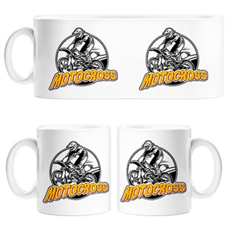 Taza Motocross gas a tope en carrera