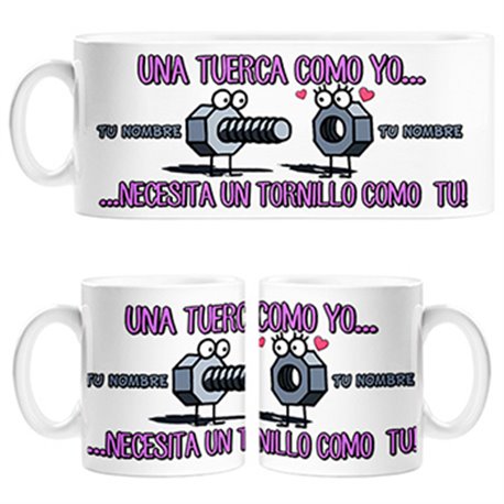 Taza frase cachonda San Valentín personalizable con nombre