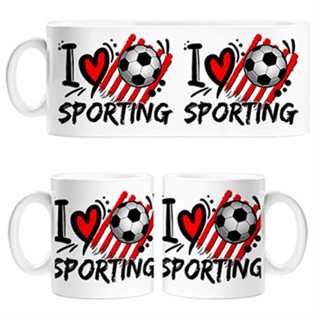 Taza I Love Sporting fútbol