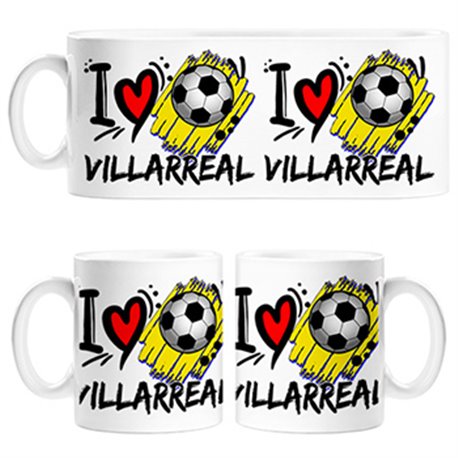 Taza I Love Villarreal fútbol