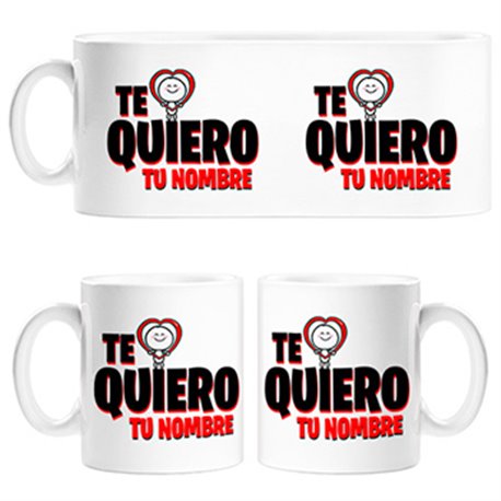 Taza te quiero mucho mi amor personalizable con nombre