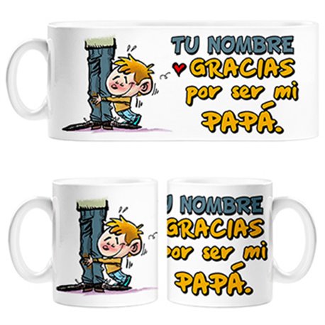 Taza gracias por ser mi papá personalizable con nombre