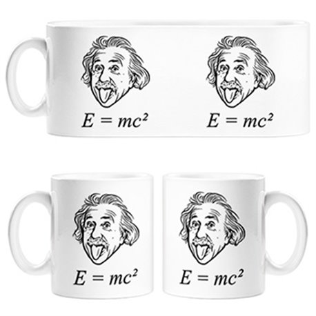 Taza fórmula Albert Einstein E igual a MC al cuadrado