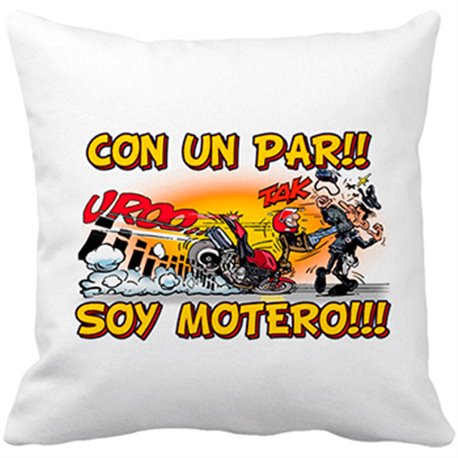Cojín con relleno con un par soy motero