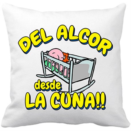 Cojín con relleno del Alcor desde la cuna Alcorcón fútbol