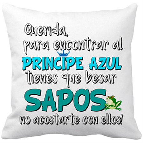 Cojín con relleno frase cachonda Para encontrar al Príncipe Azul