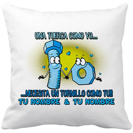 Cojín con relleno frase de amor  personalizable con nombre