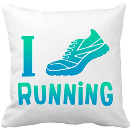 Cojín con relleno I Love Running para runners