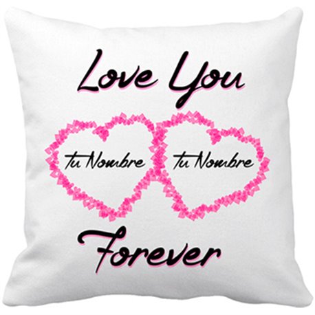 Cojín con relleno I Love You Forever personalizable con nombre