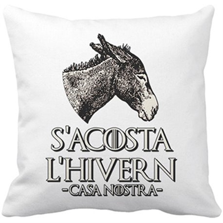 Cojín con relleno Joc de Trons S Acosta L Hivern Casa Nostra burro català