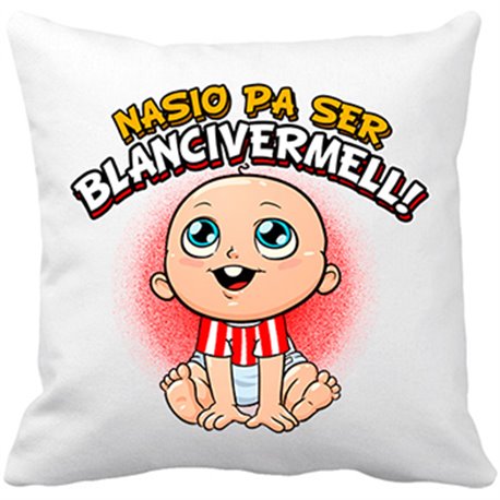 Cojín con relleno nacido para ser Blanc i Vermell Girona fútbol