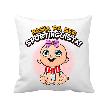 Cojín con relleno nacida para ser Sportinguista Sporting Gijón fútbol