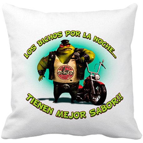 Cojín con relleno para moteros los bichos por la noche tienen mejor sabor